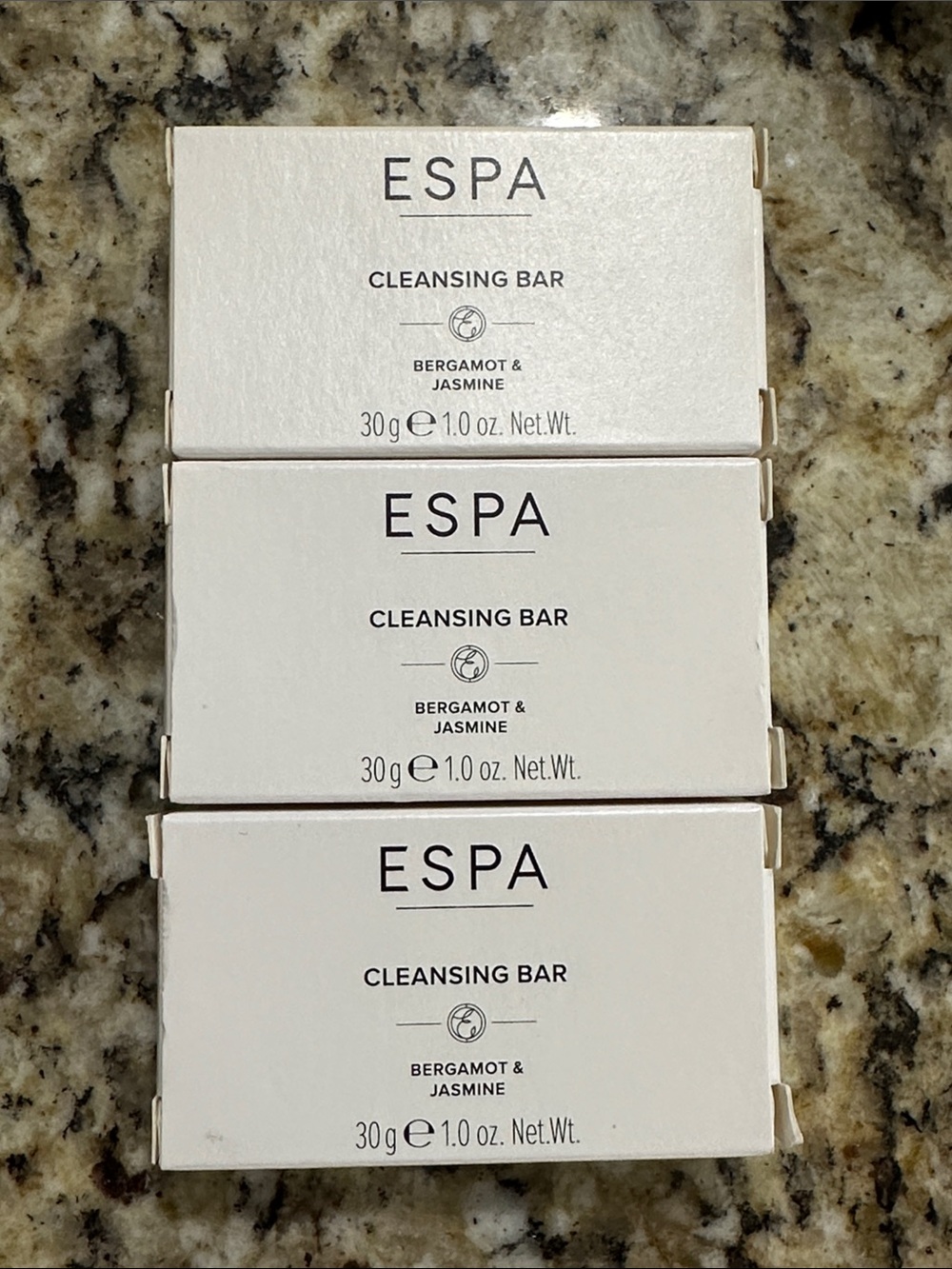 ESPA Bergamot & Jasmine Cleansing Bar set of 3 NWT 30g/1oz each